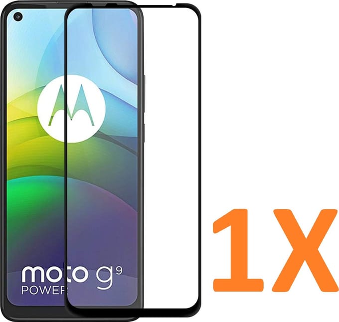 Screenprotector Glas - Full Tempered Glass Screen Protector Geschikt voor: Motorola Moto G9 Power  - 1X