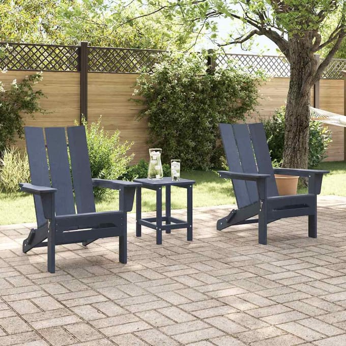 vidaXL Tuinstoel 2 pcs Marineblauw 80.5 x 74.5 x 92 cm Polyetheen
