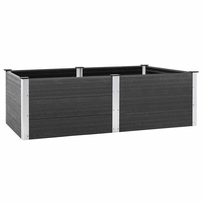 vidaXL - Plantenbak - verhoogd - 200x100x54 - cm - HKC - grijs