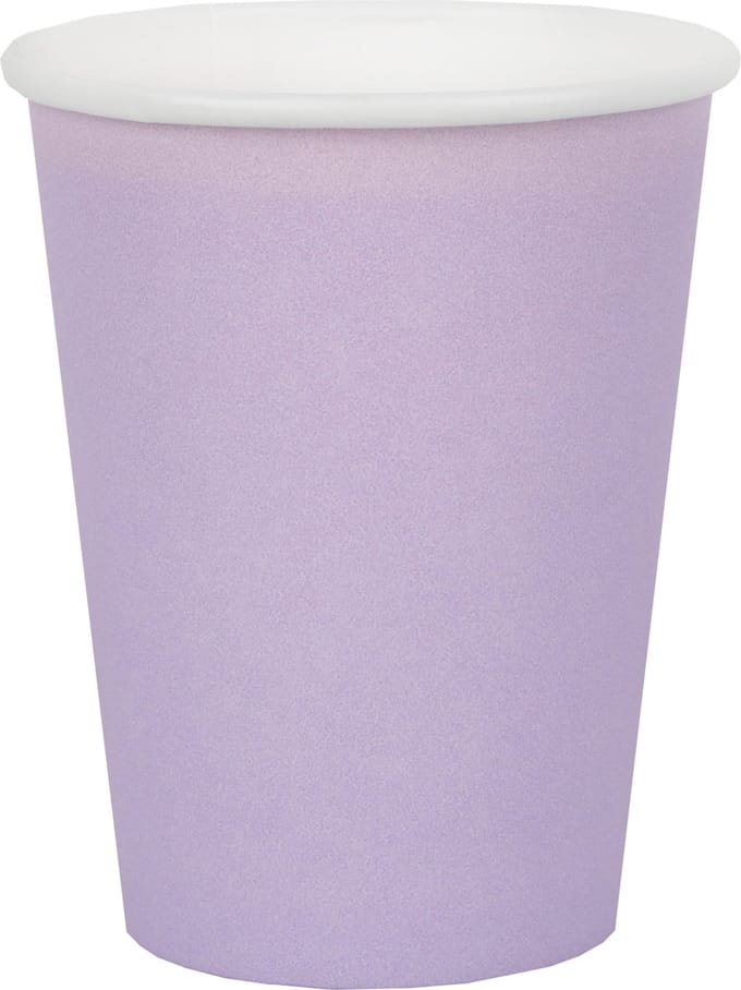 Santex feest/verjaardag bekertjes - 10x stuks - karton - lila - 270 ml