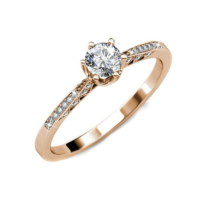 Destiny Ring - Roségoud en kristal