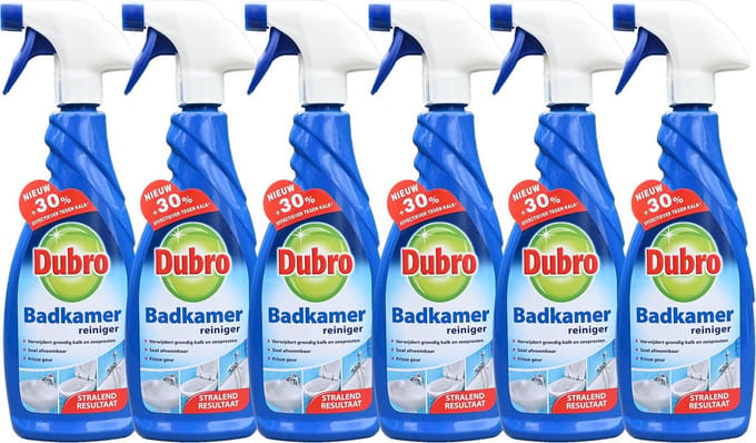 Dubro badkamer reiniger - 30% effectiever tegen kalk - badkamerreiniger - 6 x 650 ml