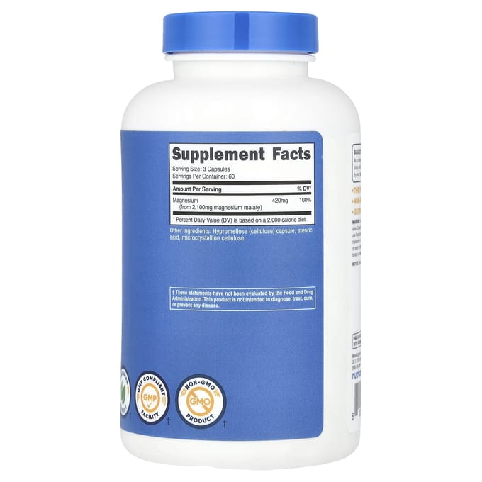 Magnesium Malaat, 180 Capsules (700 mg per capsule)