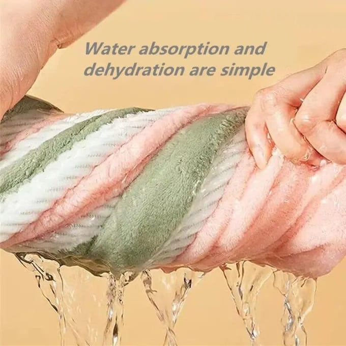 Serviette pour cheveux secs Double épaisseur, Double face, bonnet pour cheveux secs, fort absorbant, chapeau à séchage rapide bleu