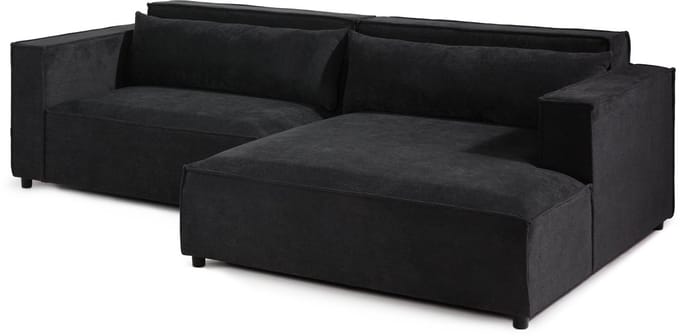 MASSIVMOEBEL24.DE hoekbank antraciet 95% polyester / 5% polyamide 266x150x80 cm SOFAS deels gemonteerd