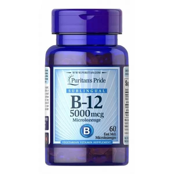 Puritan's Pride - Vitamine B-12 5000 mcg Sublinguaal 60 Microlozenges