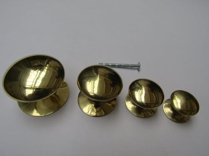Victorian Cabinet Knob Polished Brass 50mm