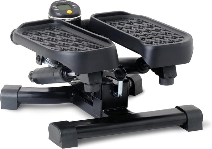 Mini Stepper - Hometrainer Trainingsapparaat - Thuis Trainen - 2-in-1 Omschakeltechniek - 100 kg - Zwart/Geel