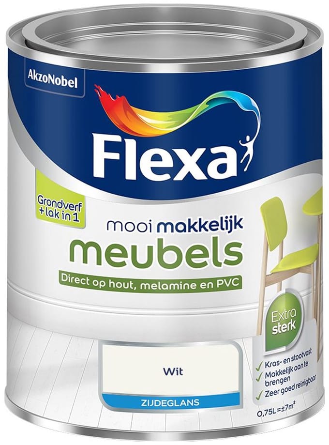 Flexa - Mooi Makkelijk Meubels Zijdeglans - Wit - Mengverf - 750 Ml