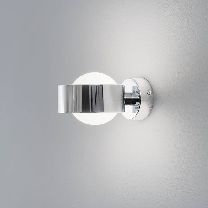 Argon Wandlamp Mado, staal chroomkleurig, glas opaal, 1-lamp