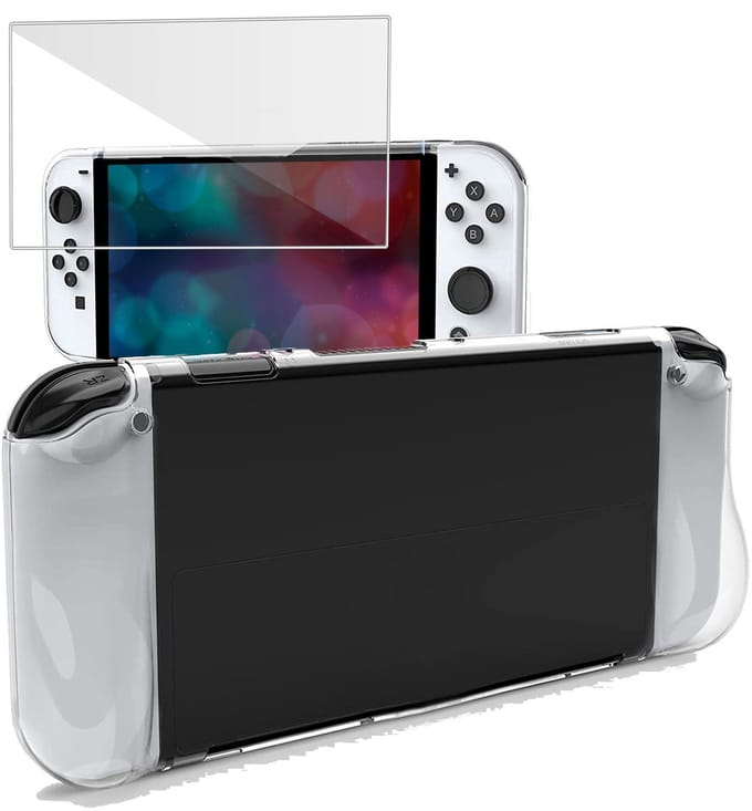 ChiGuard Hoesje & Screenprotector geschikt voor Nintendo Switch 2 Hoesje Screenprotector - Gehard Glas Cover + Shock Proof Case - Transparant
