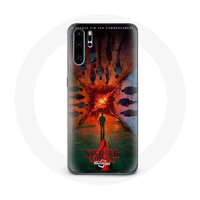 Coque pour Huawei P30 Stranger Things Saison 4 Affiche Equipages de la Nouvelle Théorie