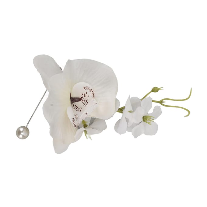 5 Stuks Bruidegom Corsage Elegant Heren Bruiloftsbloem Levensecht Permanent Herbruikbaar Kunstmatige Broche wit