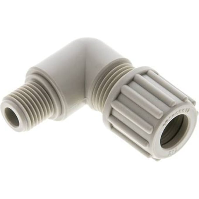 12x10mm & G1/4'' PP L-Vorm Knelfitting Buitendraad 10bar