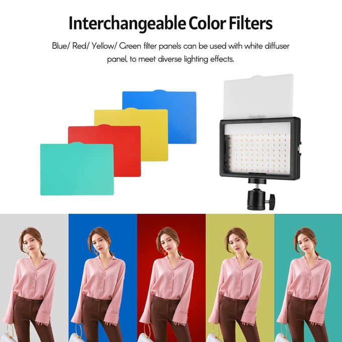 Andoer USB-videoconferentieverlichtingsset inclusief 2 * LED-videolampen 3200K-5600K dimbaar + 2 * zwart