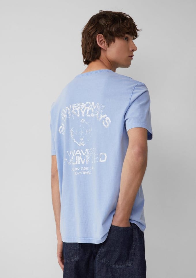 T-shirt met print op voor- en achterkant QS