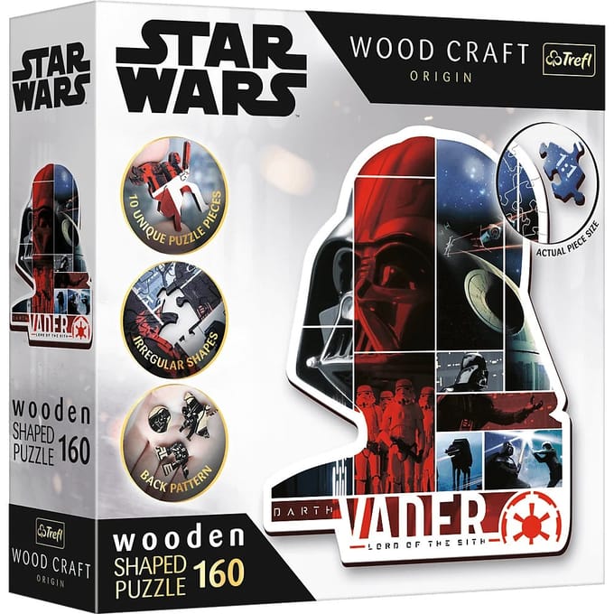 Trefl Star Wars houten legpuzzel - Darth Vader - 160 stukjes - FSC Mix.