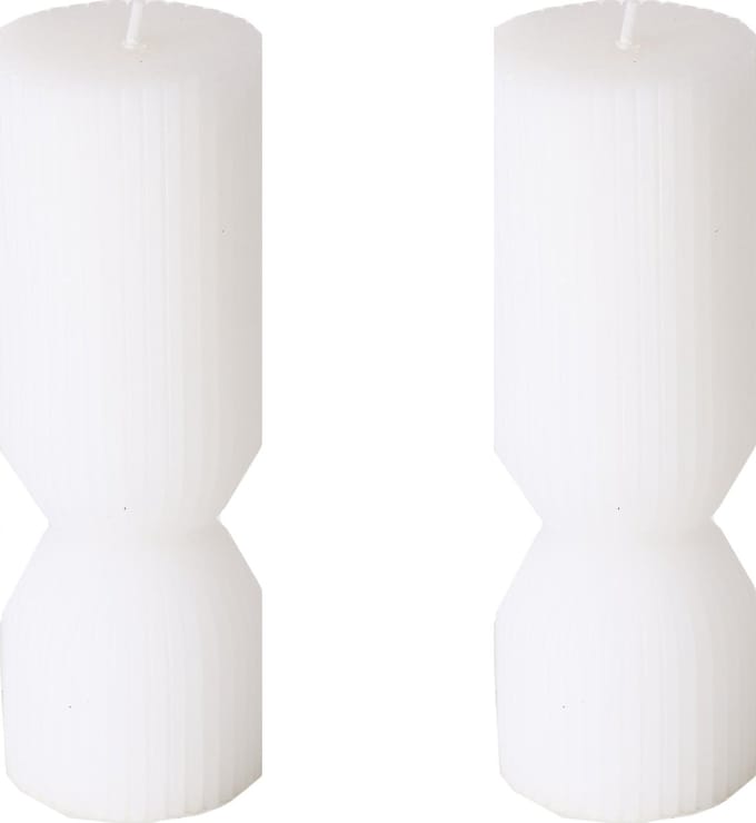 Stompkaars Boltze Twist ribbel 17 cm wit set van 2