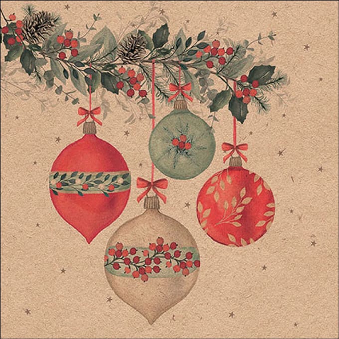 Ambiente - Servetten - Kerst - Recycled Berry baubles nature