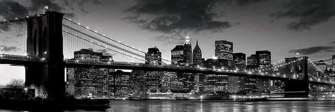 Brooklyn Bridge at Dusk Poster 30.5x91.5cm