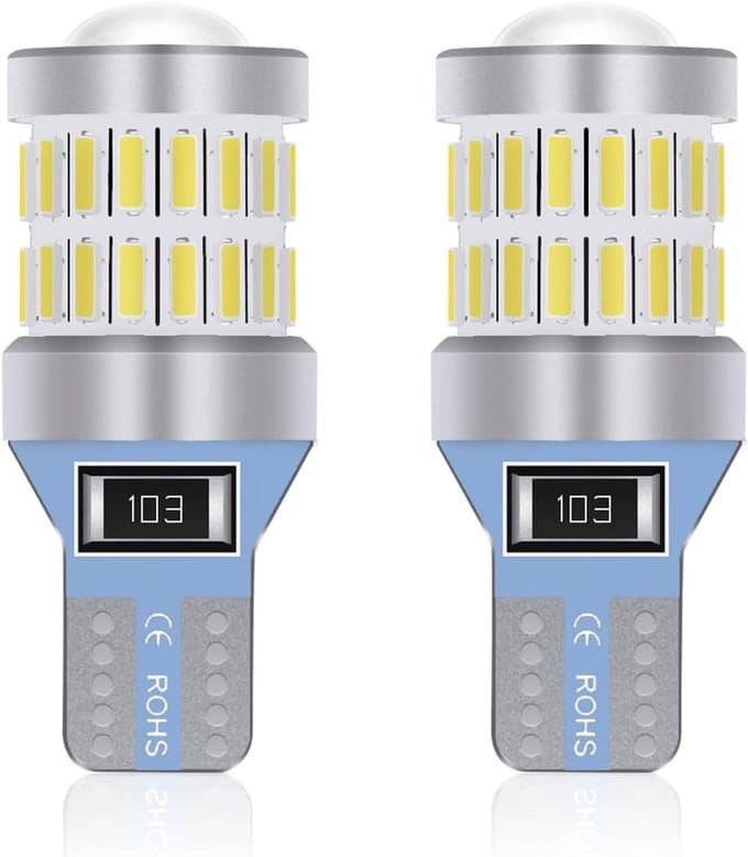 T15 T16 LED Lampen 6000K Wit voor 12V Voertuigen (2 Stuks)