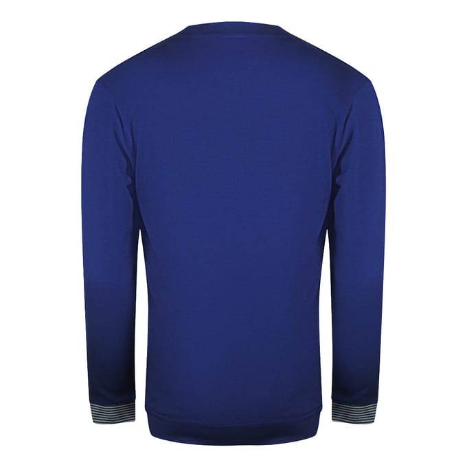 Cavalli Class Bold Multi Logo Irisblauwe Ronde Hals Sweatshirt