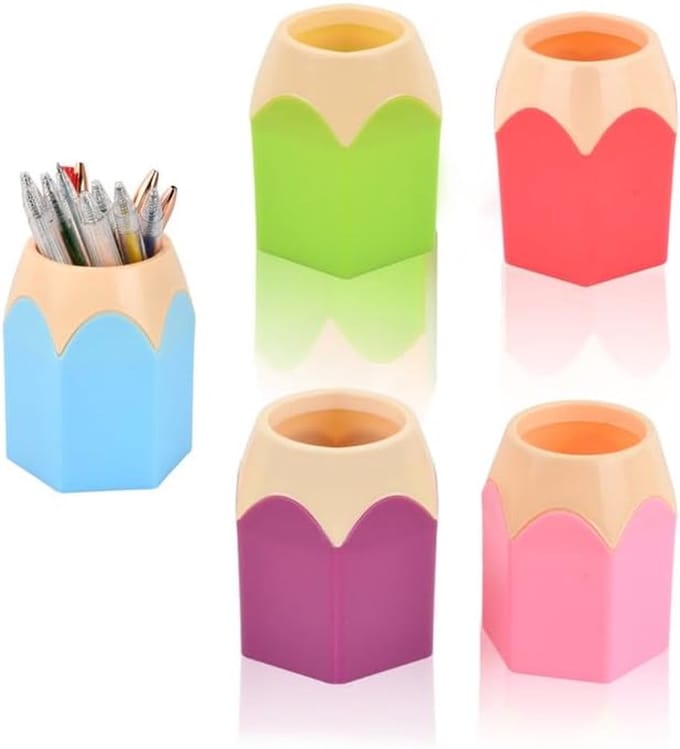 Pennenhouder set van 5 stuks, kunststof, creatief ontwerp, bureau-organizer, opbergbox penselen.