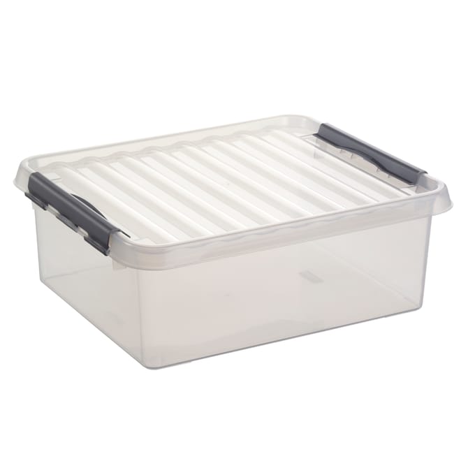 Opbergdoos Sunware Q-line - deksel - sluitclips - L 500 x B 400 x H 180 mm - 25 l