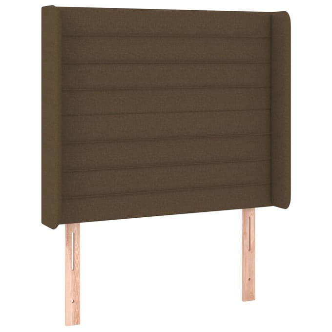 vidaXL - Hoofdbord - LED - 103x16x118/128 - cm - stof - donkerbruin