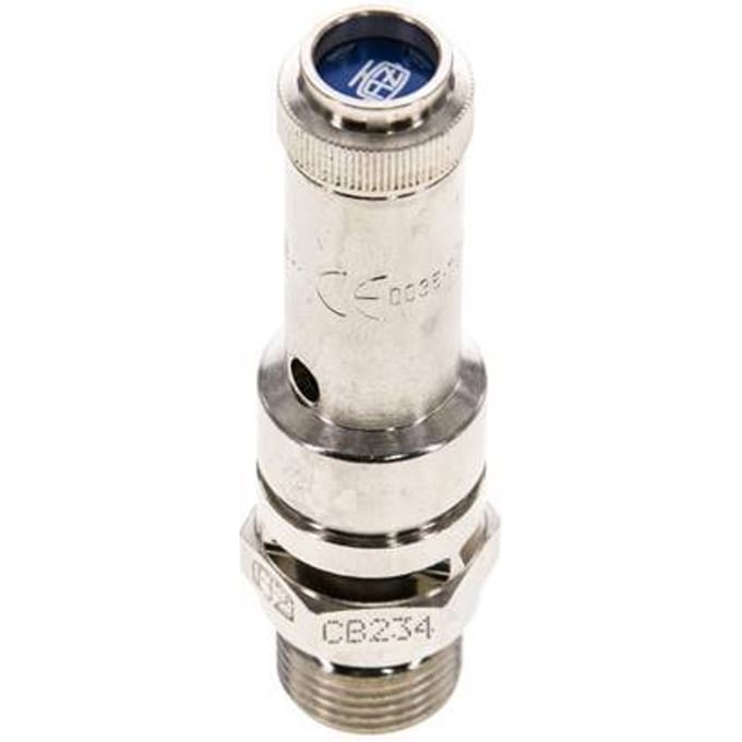 G 1/4'' vernikkeldMessing Vooringesteld Overdrukventiel 0.5 Bar DN 8 - SFL-BN-8-0P5-014