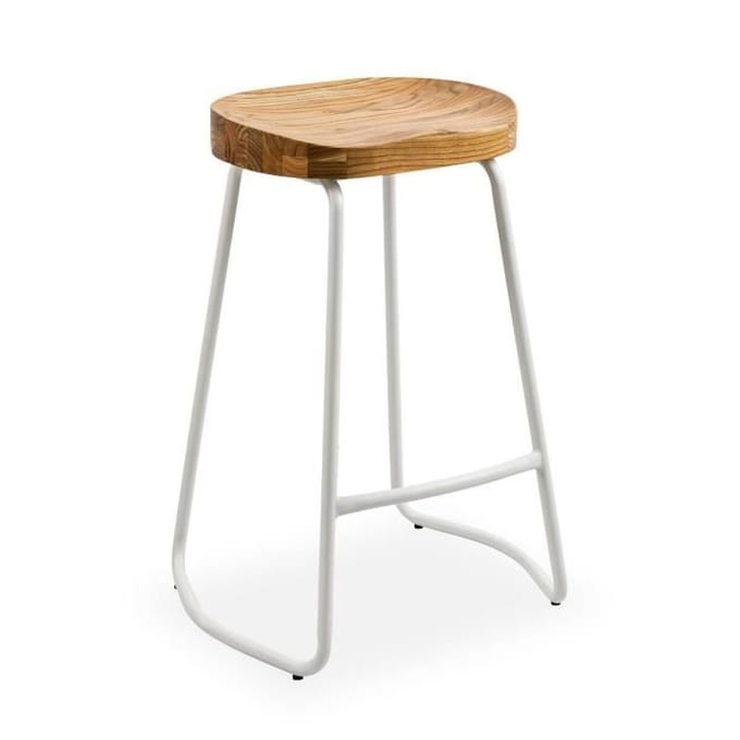 Tabouret - VERSA - Versa - Bois massif - Marron clair - 65 cm de hauteur marron