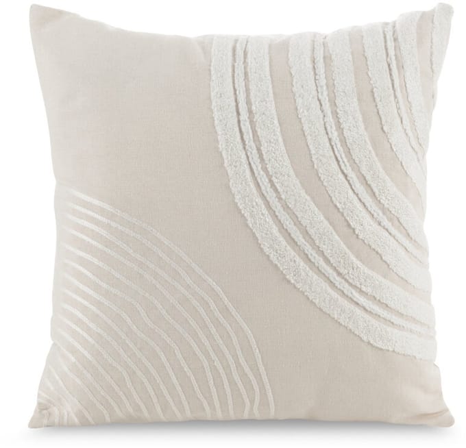 Decoratieve Kussensloop Ally 45x45cm - Jas Beige met Borduurwerk