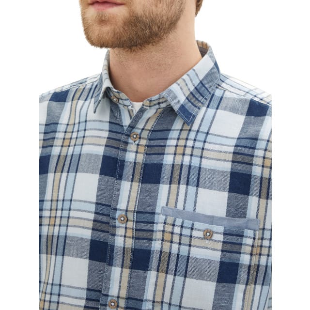 Tom Tailor - Lange mouw overhemd - Mannen - XXL - Sky Blauw - Katoen - 1040126