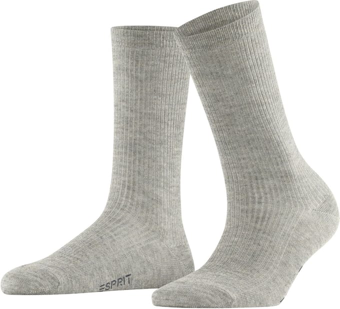 Esprit Reflection Rib eenkleurig katoen Sokken dames grijs - maat 35-38