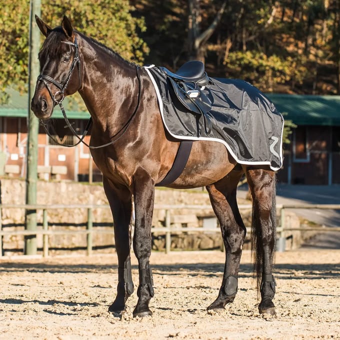 Horze ProTrek Uitrijdeken met fleece, Black, 145