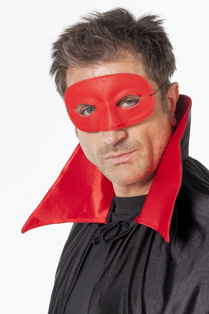 Oogmasker domino rood