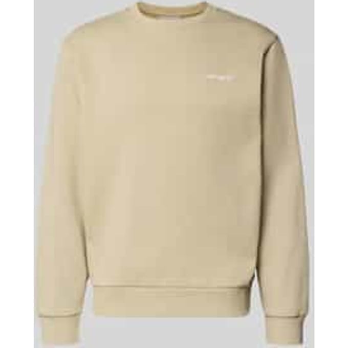 Sweatshirt met ronde hals en labelstitching