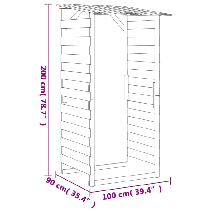 Pergola avec Toit 100 x 90 x 200 cm Bois de Pin Traité sous Pression