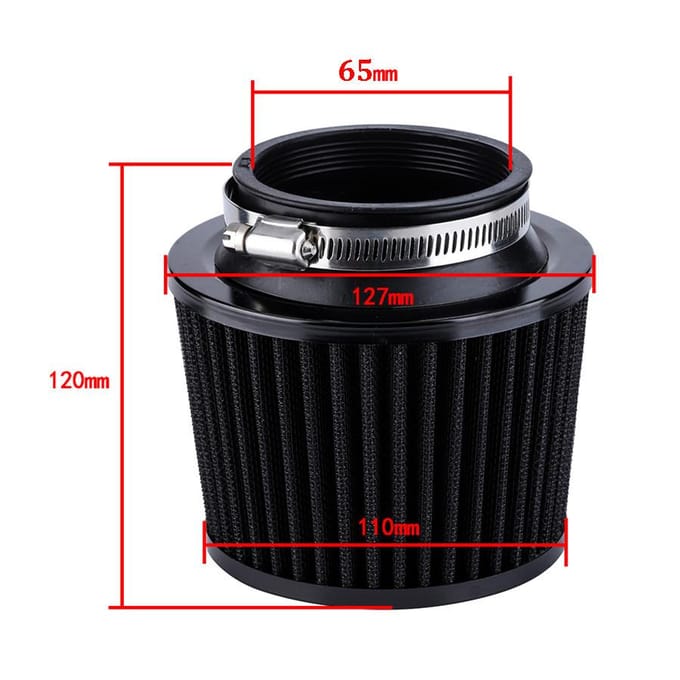 65mm/2.5'' Zwarte Motorfiets Luchtfilter Pod Rubber Adapter Hoge Koude Universeel 1x