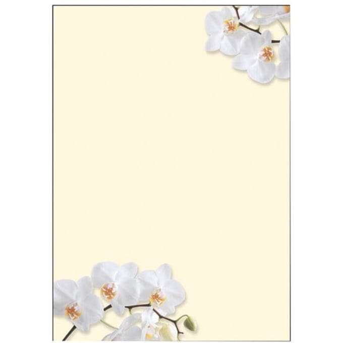 motiefpapier Sigel A4 90grs pak a 50 vel White Orchid