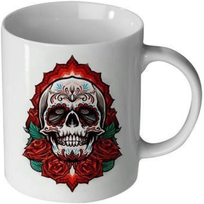 Mug - MANIACASE - Rose Skull - Céramique - 30cl - Compatible lave-vaisselle
