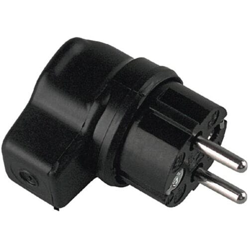 Bachmann CEE 7/7 geaarde haakse rubberen IP44 stroomstekker / zwart