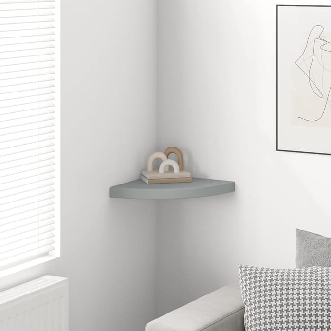 vidaXL - Hoekschap - zwevend - 35x35x3,8 - cm - MDF - grijs