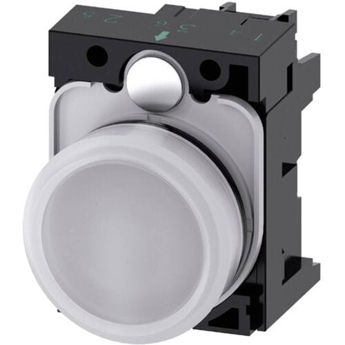 Siemens 3SU1102-6AA60-1AA0 Verlichte melder Plat Wit 24 V/AC, 24 V/DC 1 stuk(s)