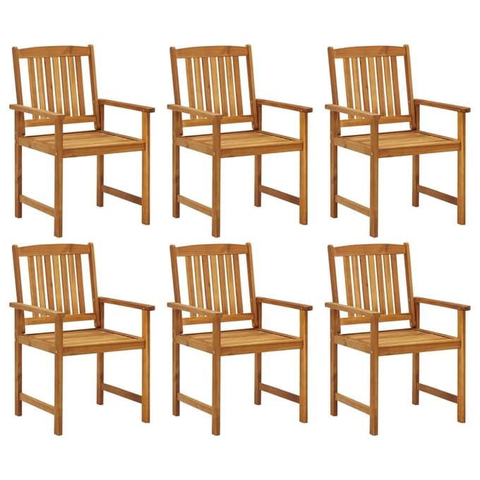 vidaXL - Tuinstoelen - 6 - st - massief - acaciahout