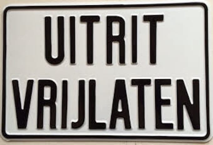 Uitrit Vrijlaten Bord 30x20 cm Aluminium