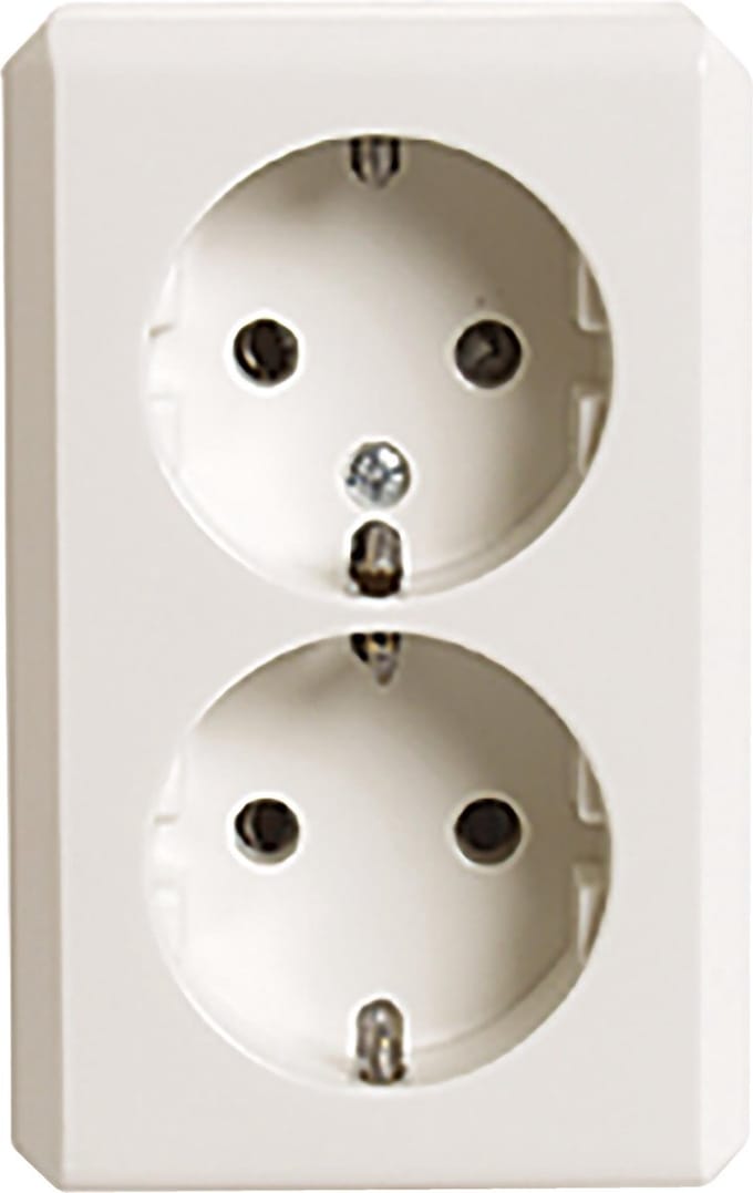 Merten opbouw wandcontactdoos dubbel randaarde creme