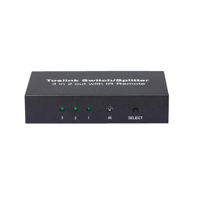 NKT32 3 In 2 Uit Toslink Kabelschakelaar Splitter SPDIFTOSLINK Optische Audio zwart