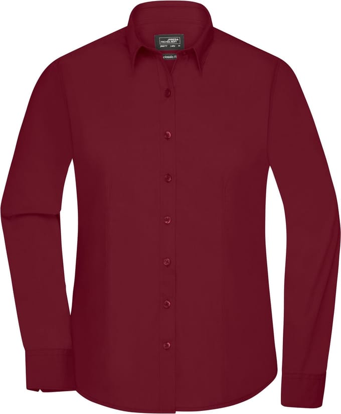 Daiber Blouse Dames Met Lange Mouwen (Wijn Rood) Maat M