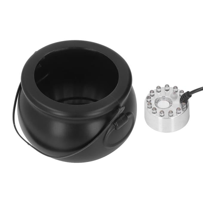 Halloween Ketel Mistmaker 12 LED's Horror Stijl Zilver Halloween Mistmaker Decoraties voor Feest black